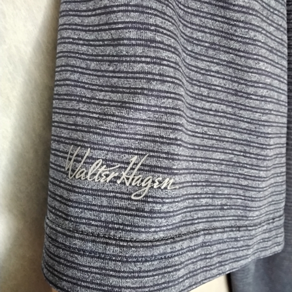 Walter Hagen men's golf shirt size XL light grey with dark stripes, - Picture 5 of 5
